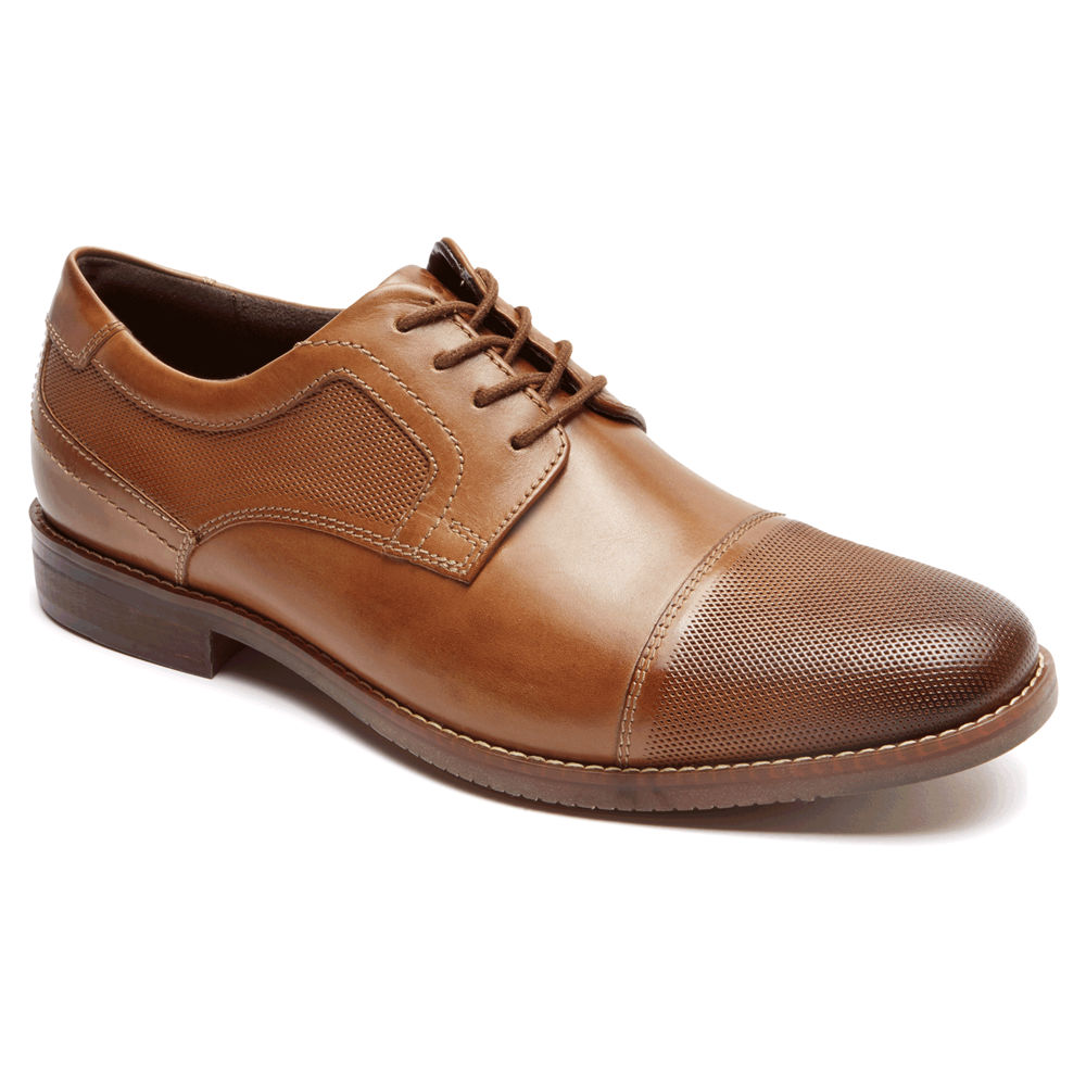 Rockport Singapore Mens Lace Up - Style Purpose Cap Toe Blucher Brown - RH3206954